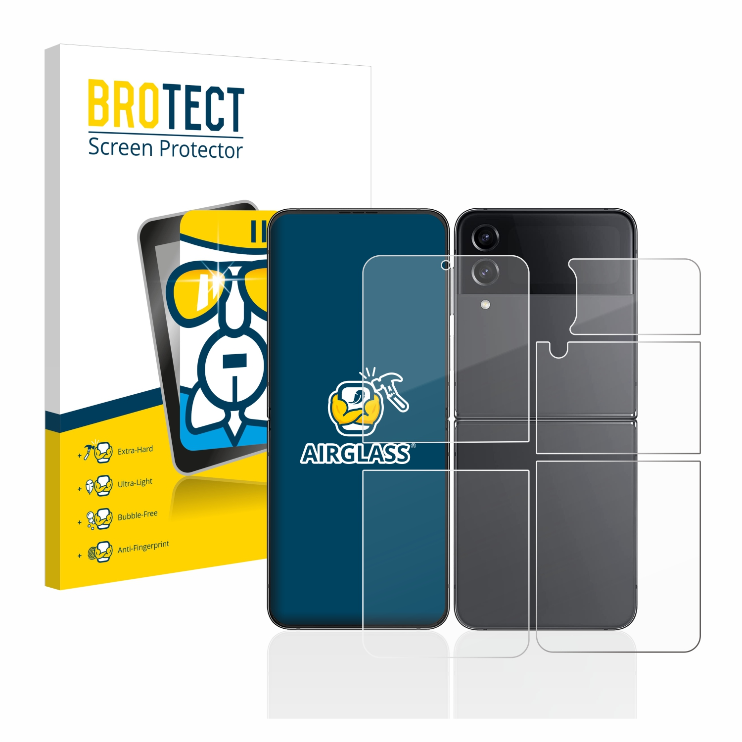 Galaxy Airglass Samsung Flip BROTECT 4) Schutzfolie(für Z klare