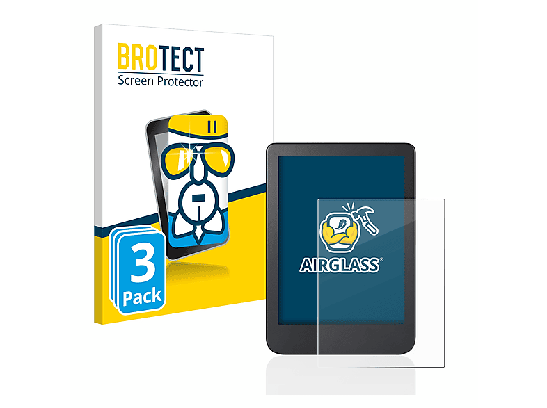BROTECT 3x Airglass klare Schutzfolie(für Kobo Clara 2E)