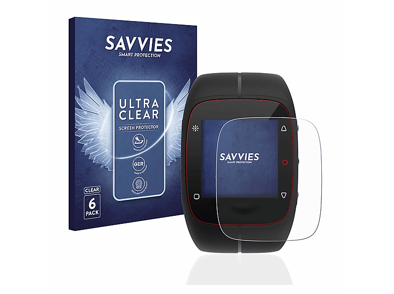 SAVVIES 6x klare Schutzfolie(für Polar M400)