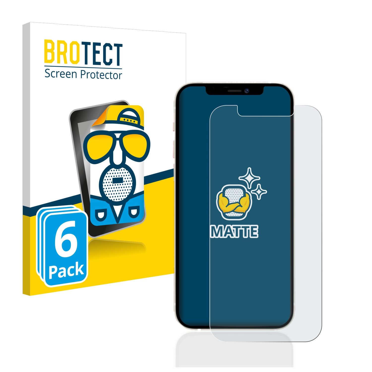 BROTECT Pro) 6x Apple Schutzfolie(für iPhone 12 matte