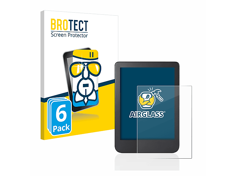 BROTECT 6x Airglass klare Schutzfolie(für Kobo Clara 2E)
