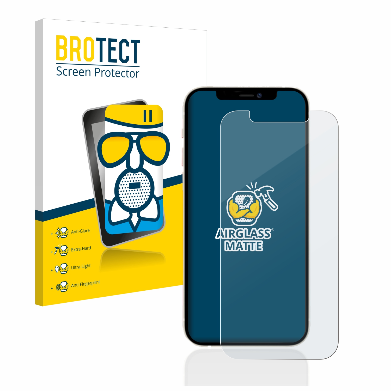 BROTECT Airglass matte 12 iPhone Pro) Apple Schutzfolie(für