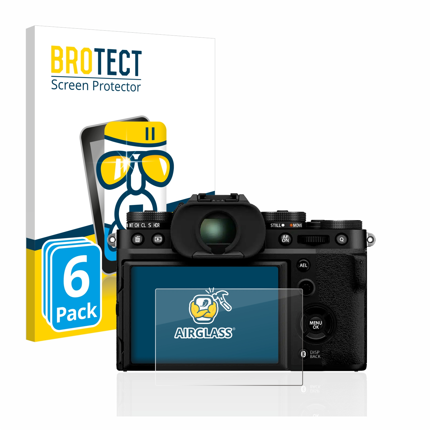 BROTECT 6x klare X-T5) Airglass Schutzfolie(für Fujifilm