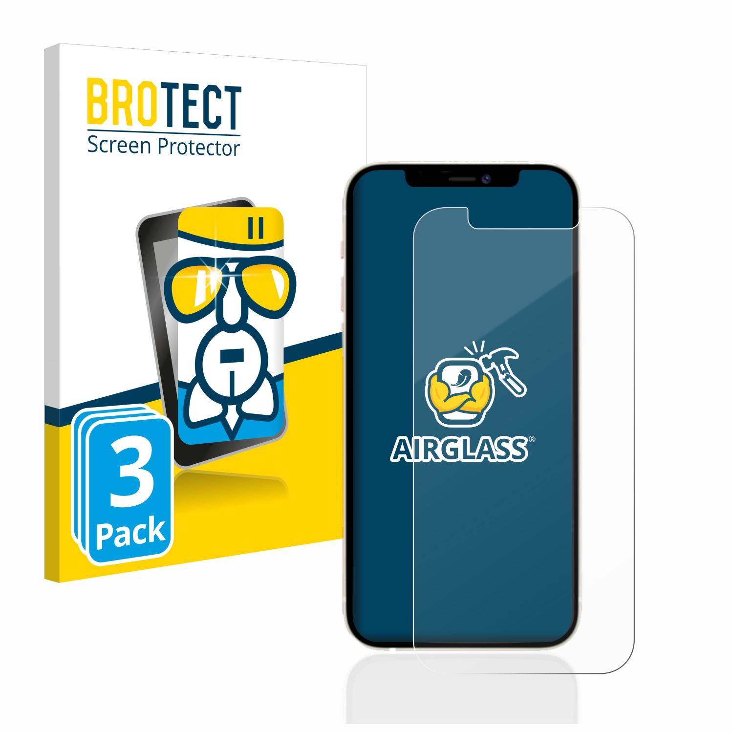 BROTECT 3x Airglass klare Schutzfolie(für Pro) 12 iPhone Apple