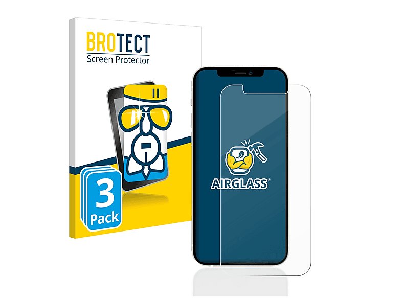 BROTECT 3x Airglass klare Schutzfolie(für Apple iPhone 12 Pro)