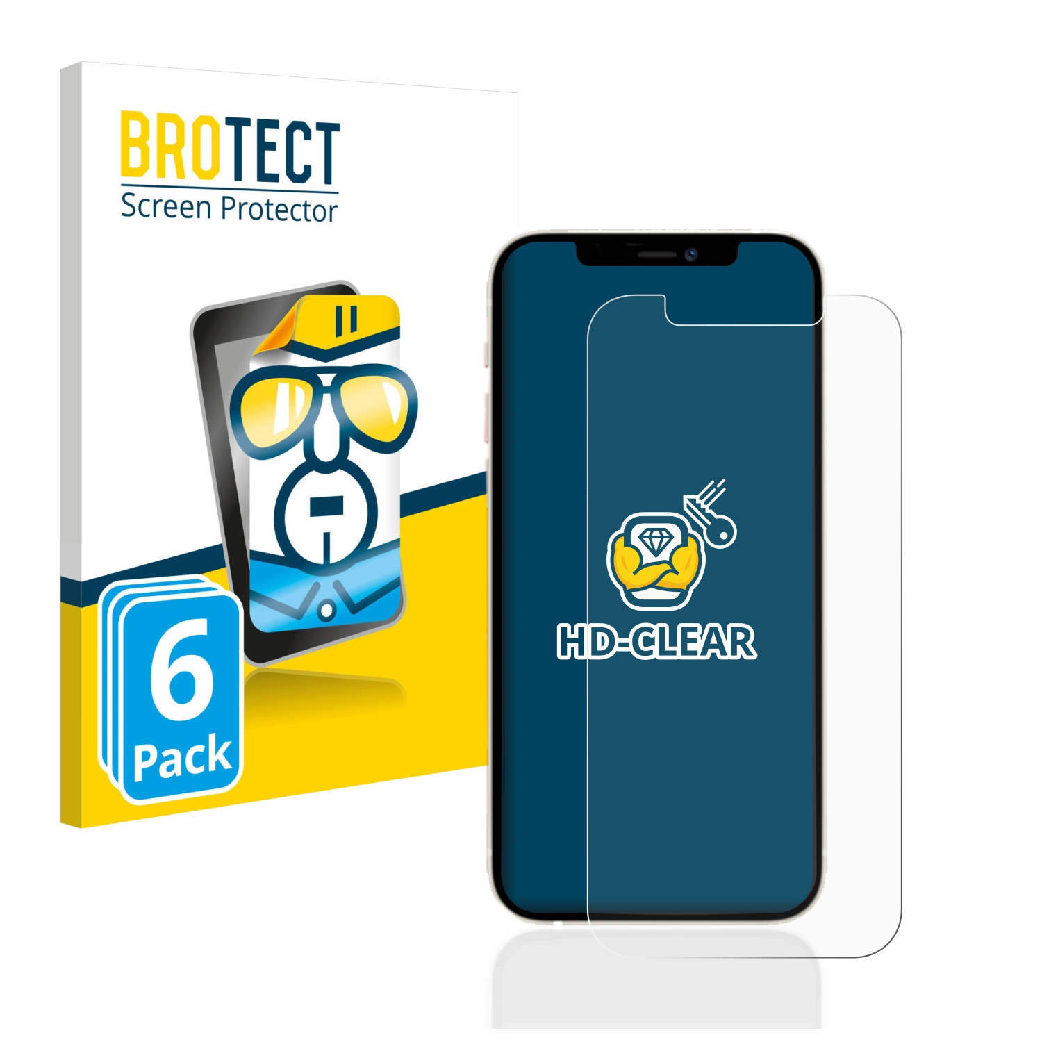 BROTECT 6x klare Schutzfolie(für Apple 12 iPhone Pro)