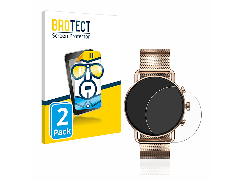 BROTECT 2x klare transparente Schutzfolie (für Skagen Falster Gen 6 (41 mm))