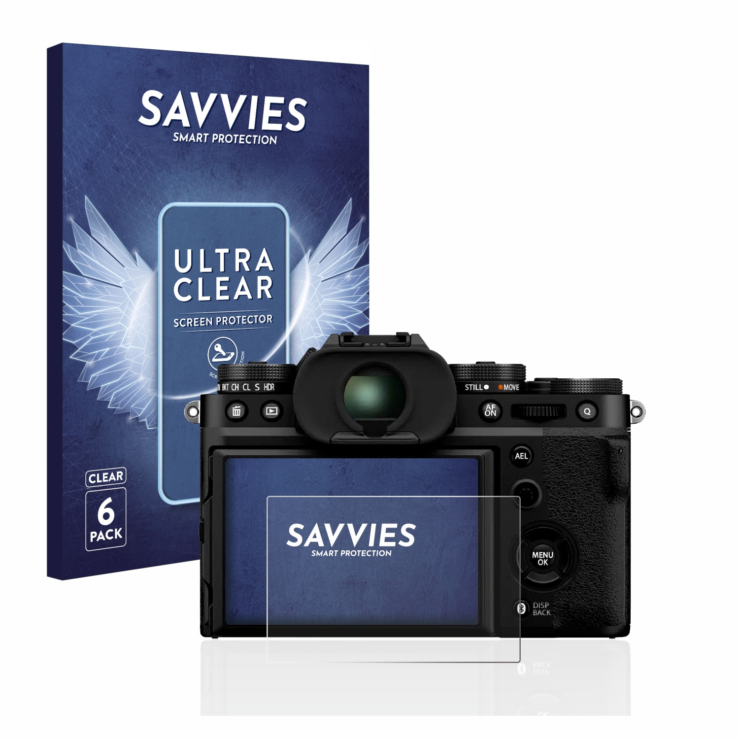 6x klare SAVVIES Fujifilm Schutzfolie(für X-T5)