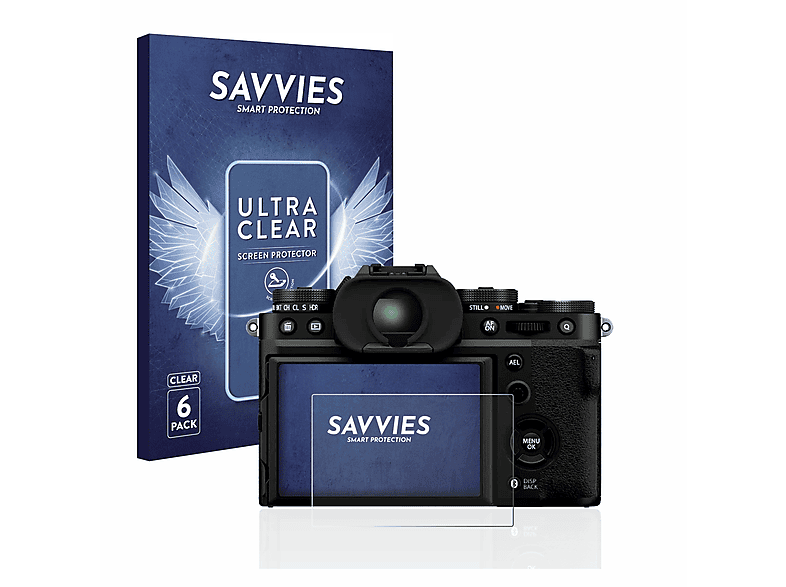 6x klare SAVVIES Fujifilm Schutzfolie(für X-T5)