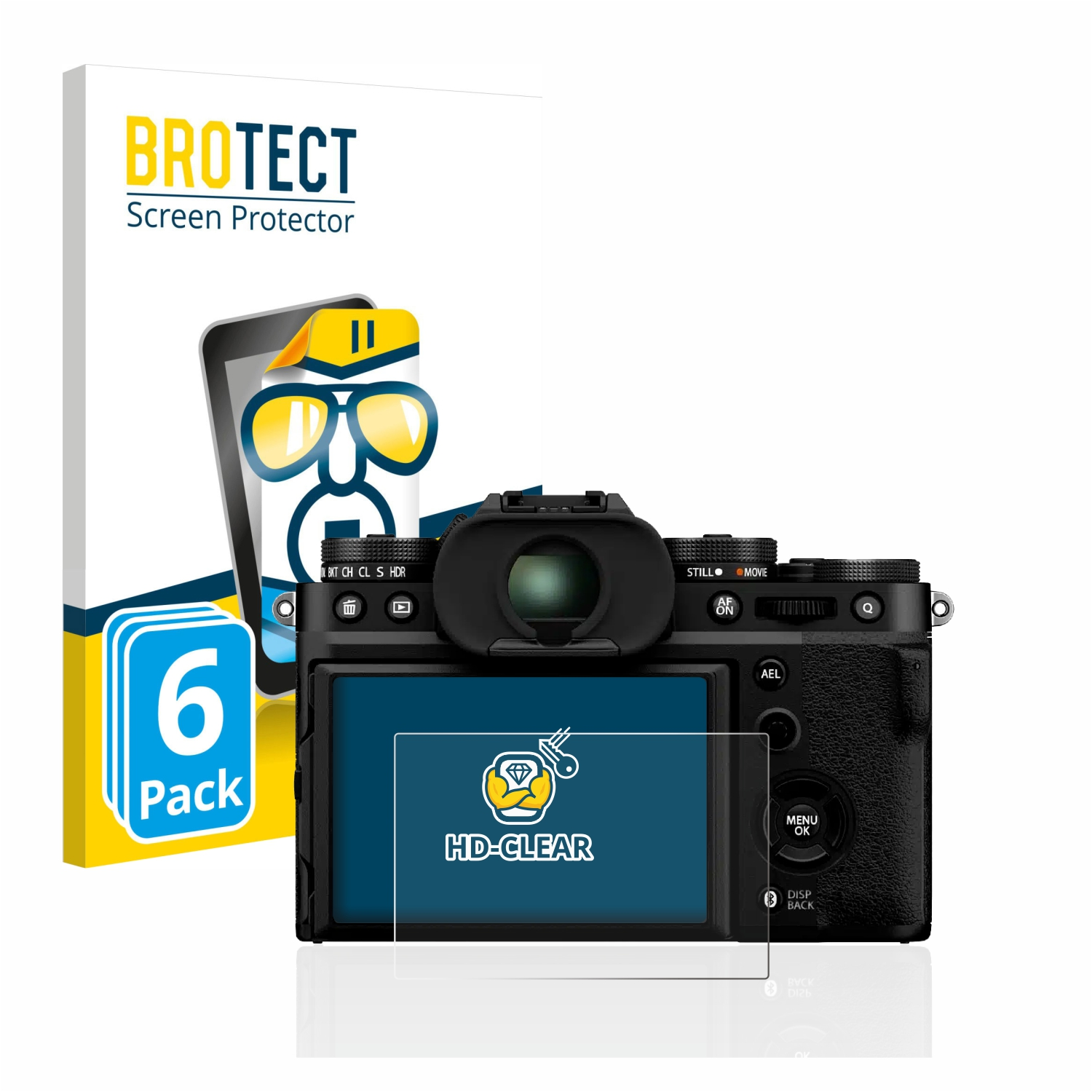 6x X-T5) BROTECT klare Schutzfolie(für Fujifilm