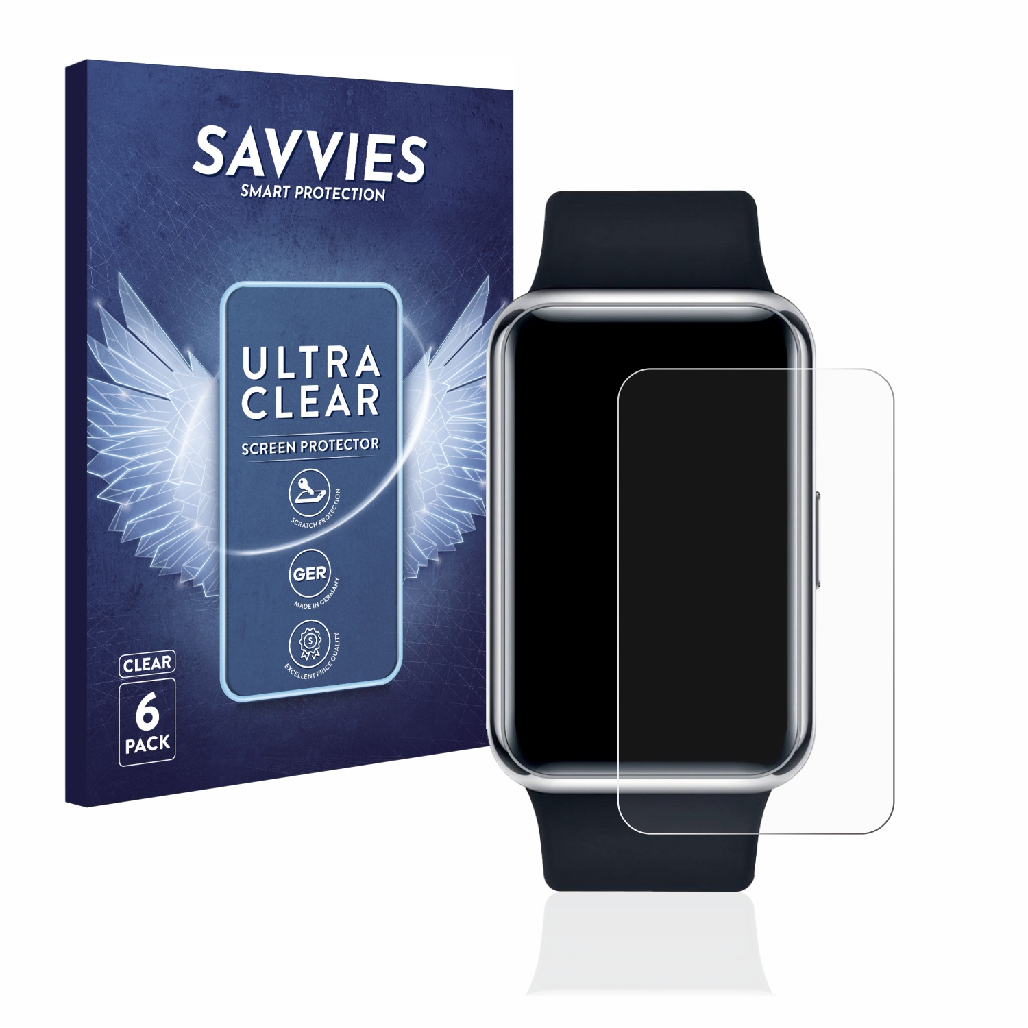 SAVVIES 6x klare Schutzfolie(für Elegant) Watch Fit Huawei