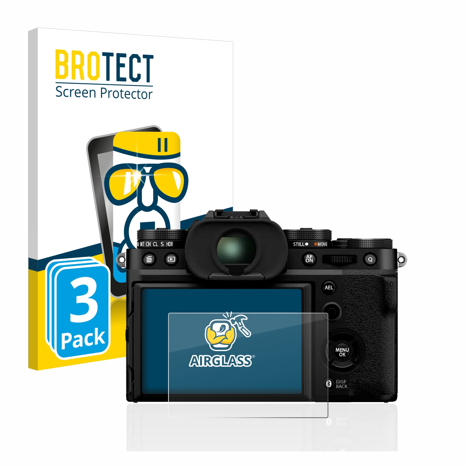 3x Schutzfolie(für klare Airglass BROTECT Fujifilm X-T5)