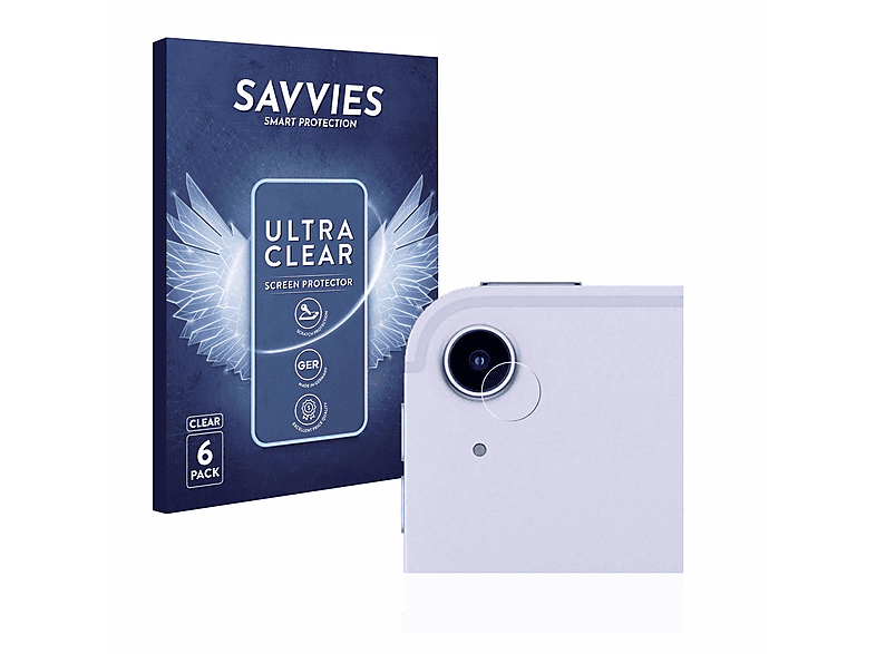 SAVVIES 6x klare Schutzfolie(für Apple iPad 2022 WiFi (5. 5 Gen.)) Air