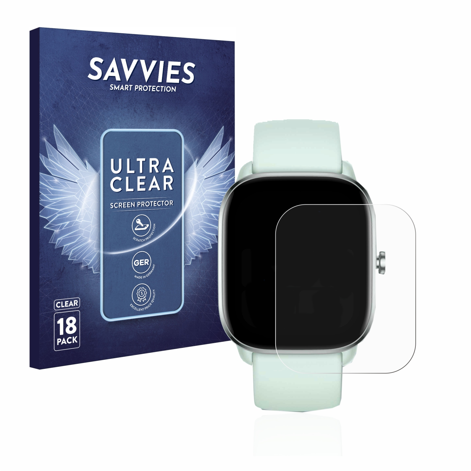 SAVVIES 18x klare Schutzfolie(für Huami 4 Mini) GTS Amazfit