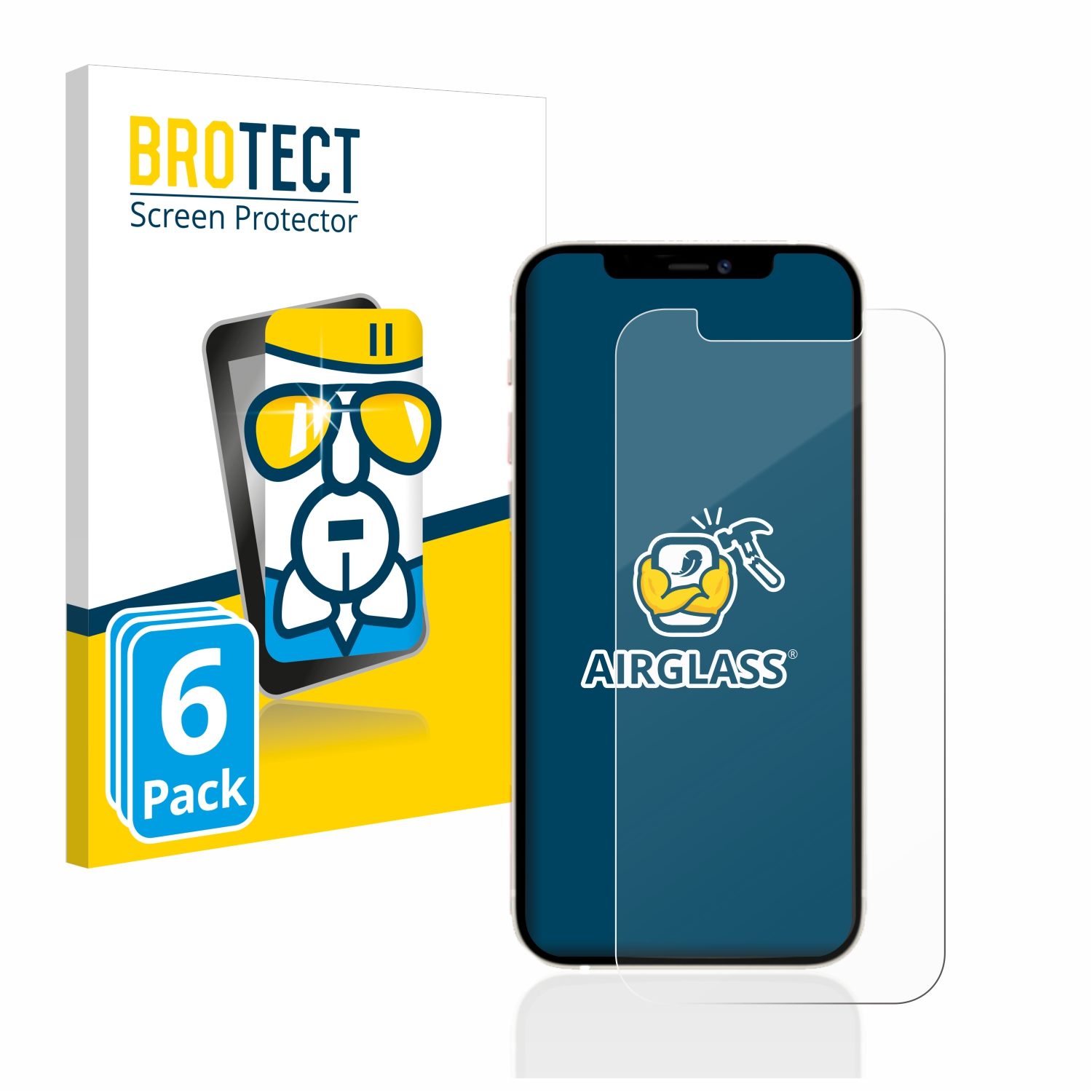 Apple klare Airglass Pro) BROTECT 6x 12 iPhone Schutzfolie(für
