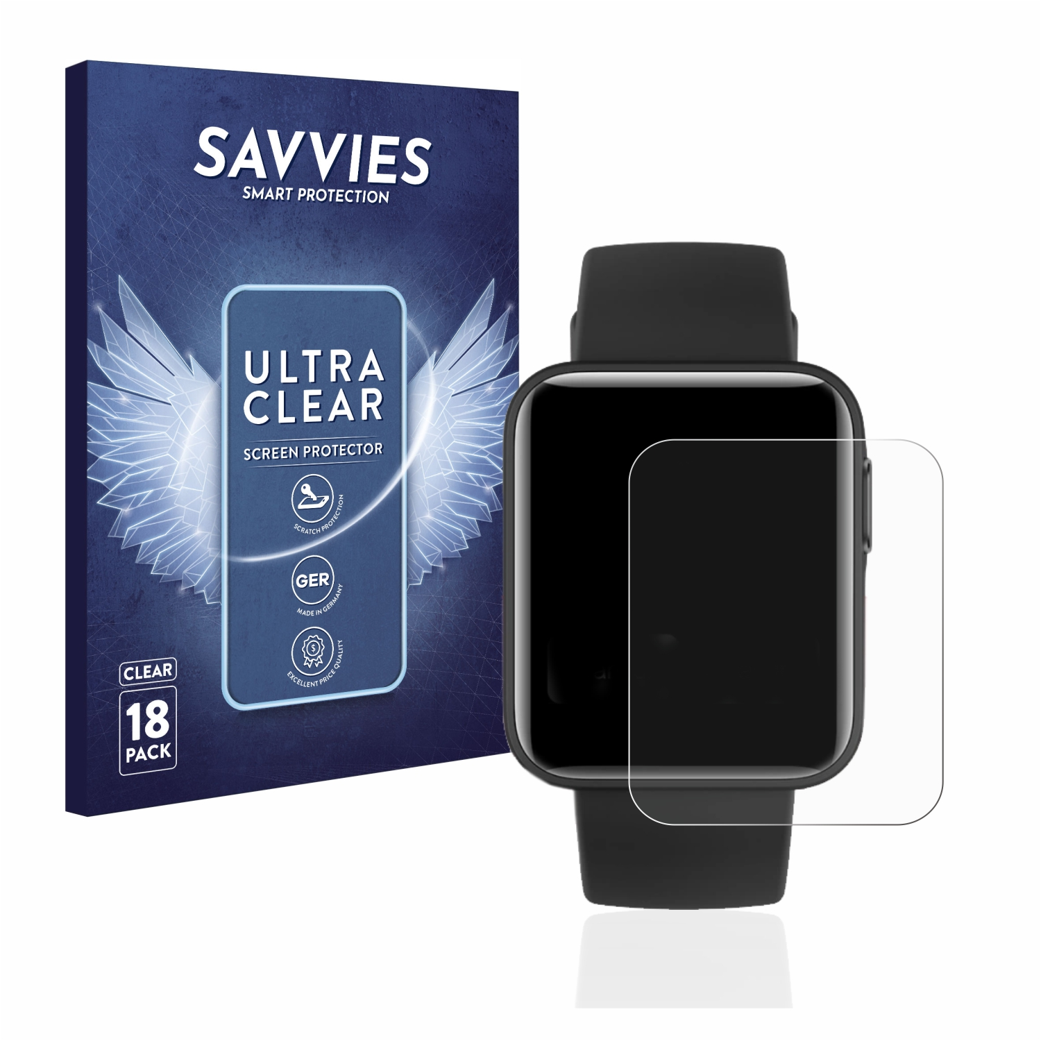 SAVVIES 18x klare Schutzfolie(für Mi Xiaomi Watch Lite)