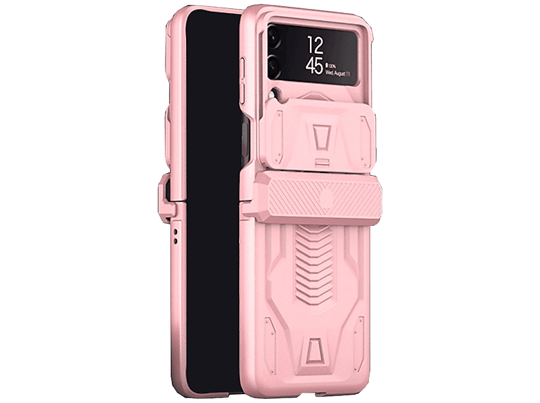 5G, Backcover, WIGENTO Schild Z Galaxy Armor Pink Kamera Samsung, Flip4 Magnet Cover, Design