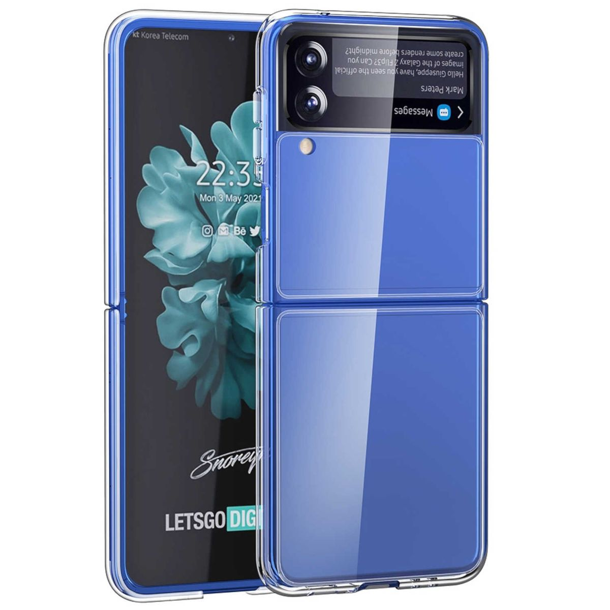 Transparent Z Samsung, WIGENTO dünn, Flip4 Cover Galaxy Shockproof Design 5G, Backcover,