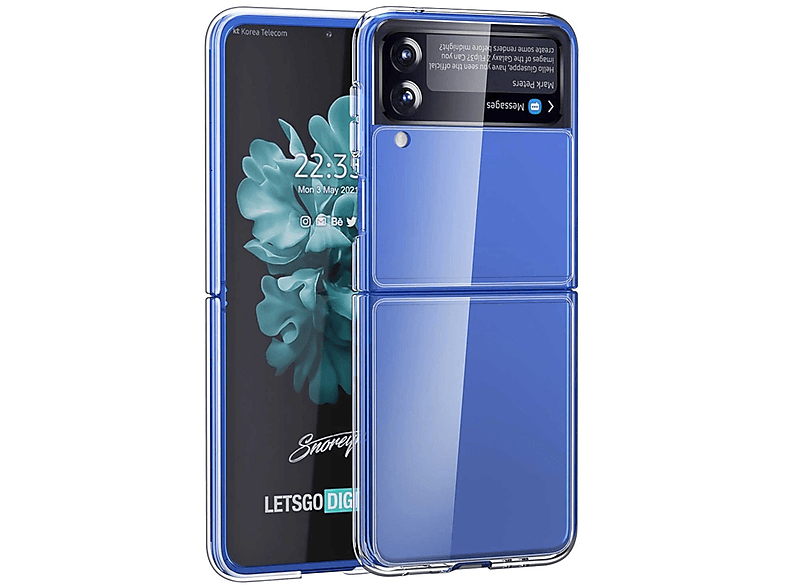 WIGENTO Design Shockproof Cover dünn, Galaxy Flip4 Samsung, Transparent 5G, Z Backcover