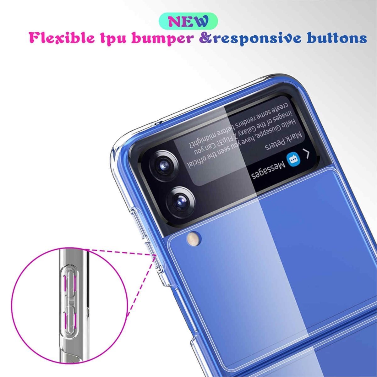 Transparent Flip4 dünn, Z Shockproof Cover WIGENTO 5G, Backcover, Galaxy Samsung, Design