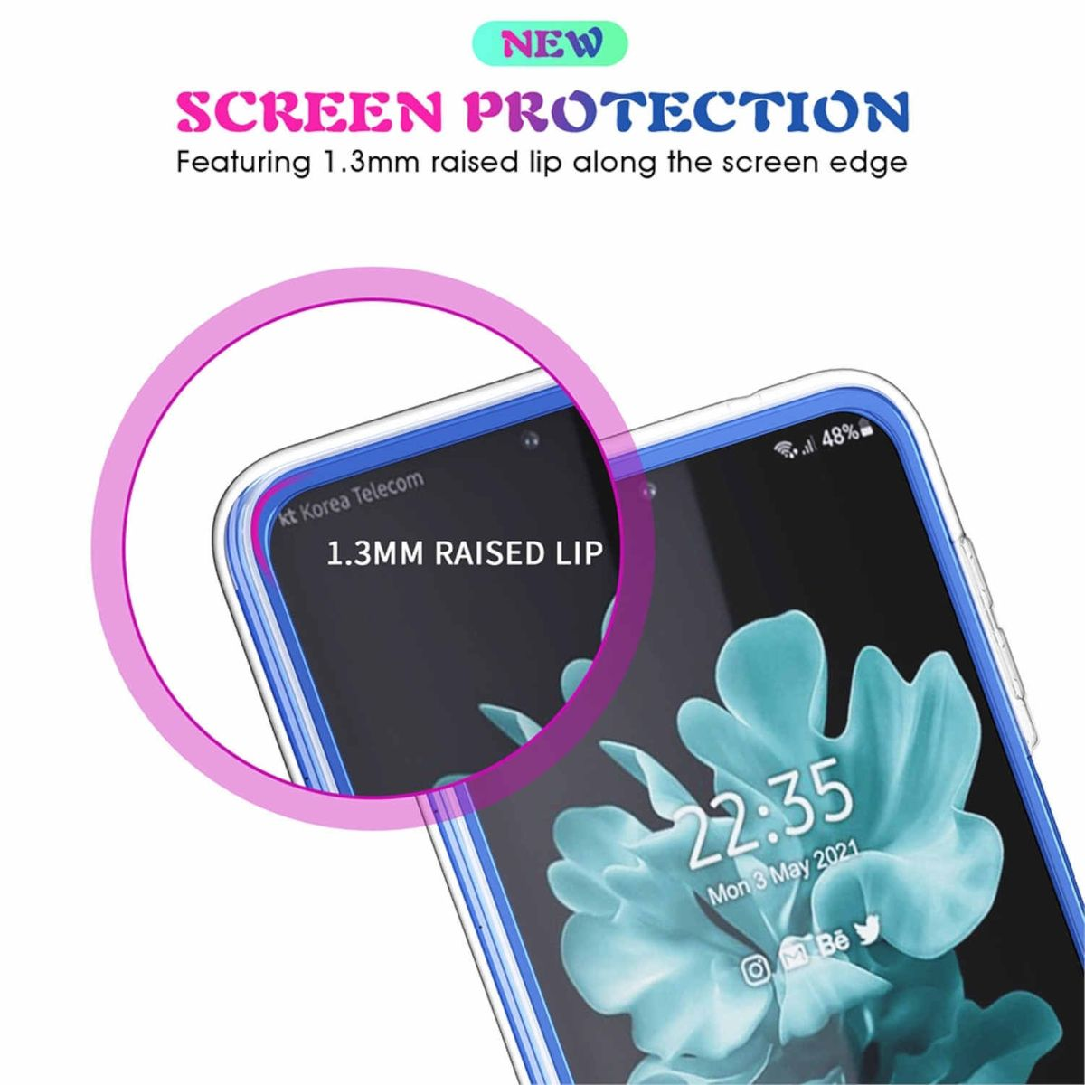 Transparent Flip4 dünn, Z Shockproof Cover WIGENTO 5G, Backcover, Galaxy Samsung, Design