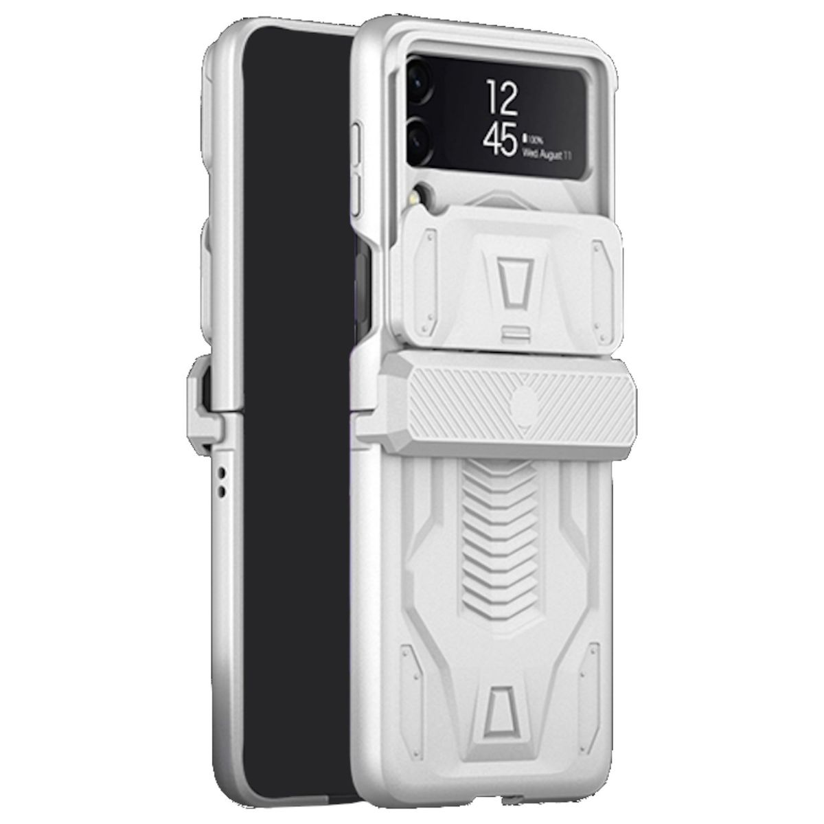WIGENTO Design Galaxy Samsung, Flip4 Silber Kamera Schild 5G, Armor Z Backcover, Magnet Cover