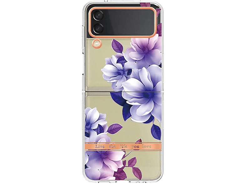 WIGENTO Design Muster Hülle Cover, Backcover, Samsung, Samsung Galaxy Z Flip4, Lila