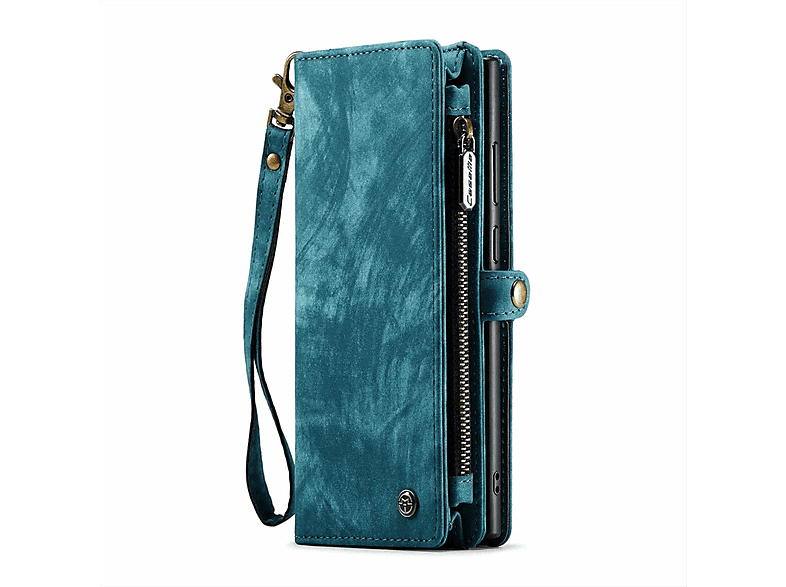 WIGENTO Design Multifunktion Teilbare Tasche mit Geldbörse, Bookcover, Samsung, Galaxy S23 Ultra, Blau