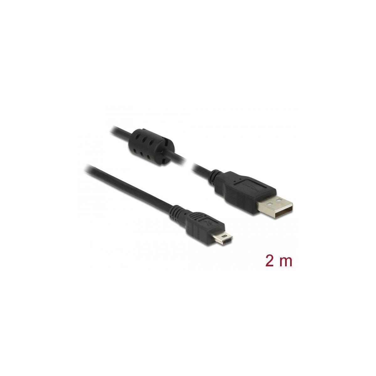 DELOCK DELOCK <gt/>Mini-B 2,0 m Schwarz Typ-A USB Kabel Kabel, USB & Peripheriegeräte 2.0 Zubehör