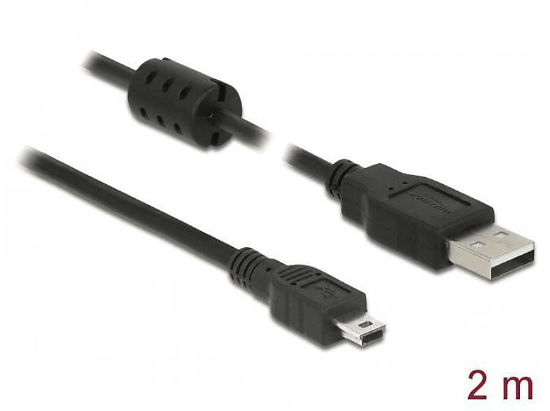 DELOCK DELOCK Kabel USB 2.0 Typ-A <gt/>Mini-B 2,0 m Peripheriegeräte & Zubehör USB Kabel, Schwarz