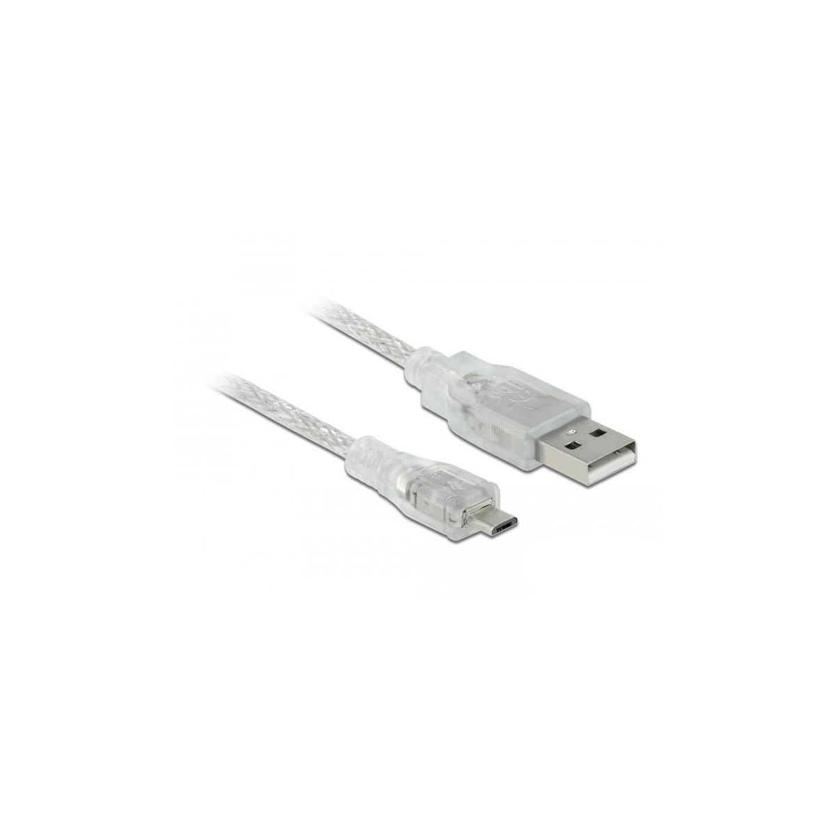 DELOCK DELOCK Kabel USB & Zubehör Kabel, 1,5 2.0 Typ-A<gt/>Micro-B Peripheriegeräte USB Durchsichtig m