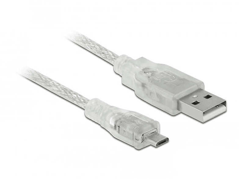 DELOCK DELOCK Kabel USB 2.0 Kabel, Typ-A<gt/>Micro-B m 1,5 Peripheriegeräte Durchsichtig Zubehör & USB