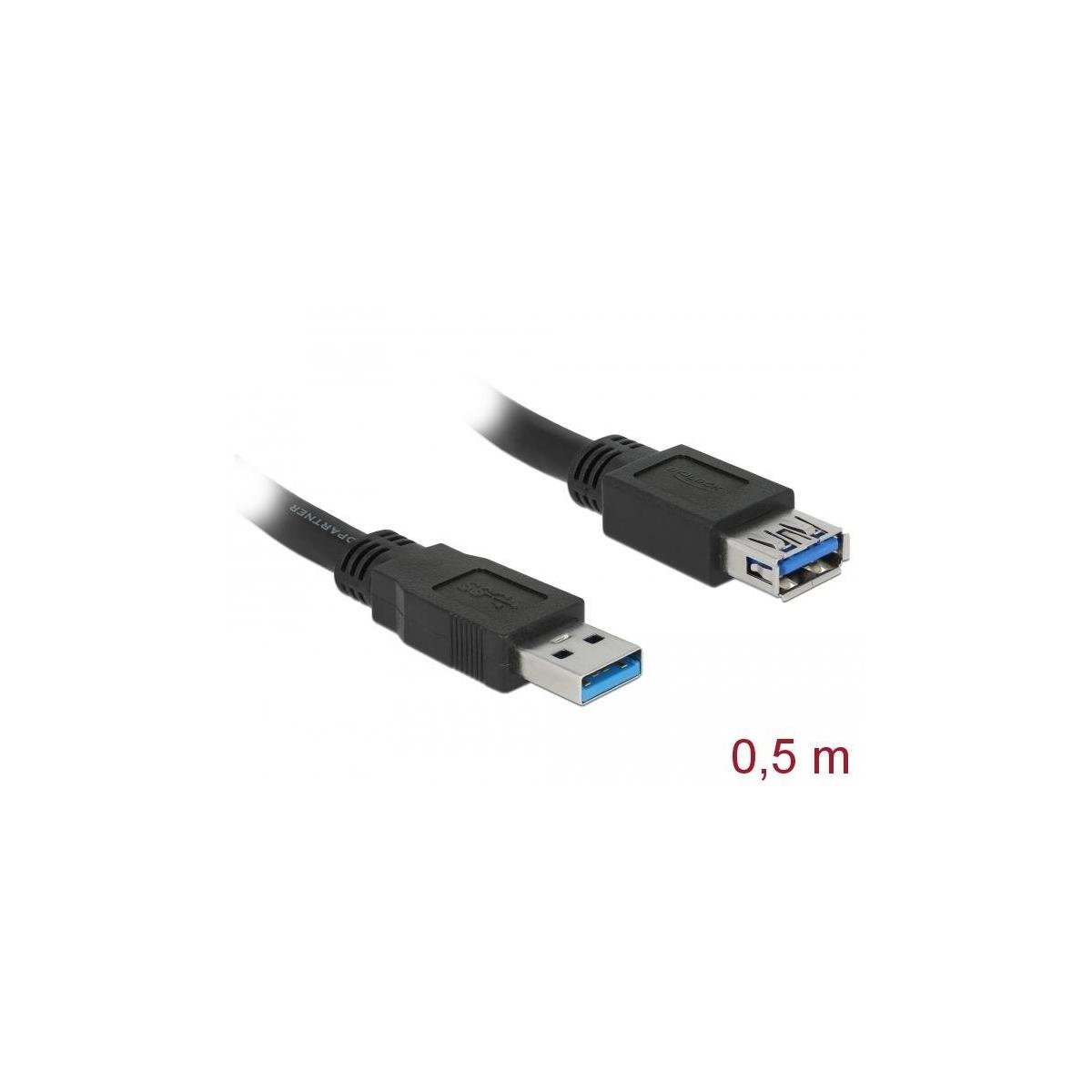 & 0,5m Zubehör DELOCK Kabel, Kabel 3.0 St Bu DELOCK USB & Schwarz Peripheriegeräte Typ-A USB <lt/>