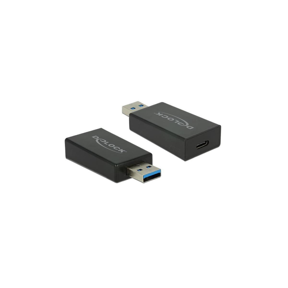 A Schwarz DELOCK & USB Kabel Type-C & USB <gt/> 3.0 Adapter Adapter, Peripheriegeräte Zubehör DELOCK &