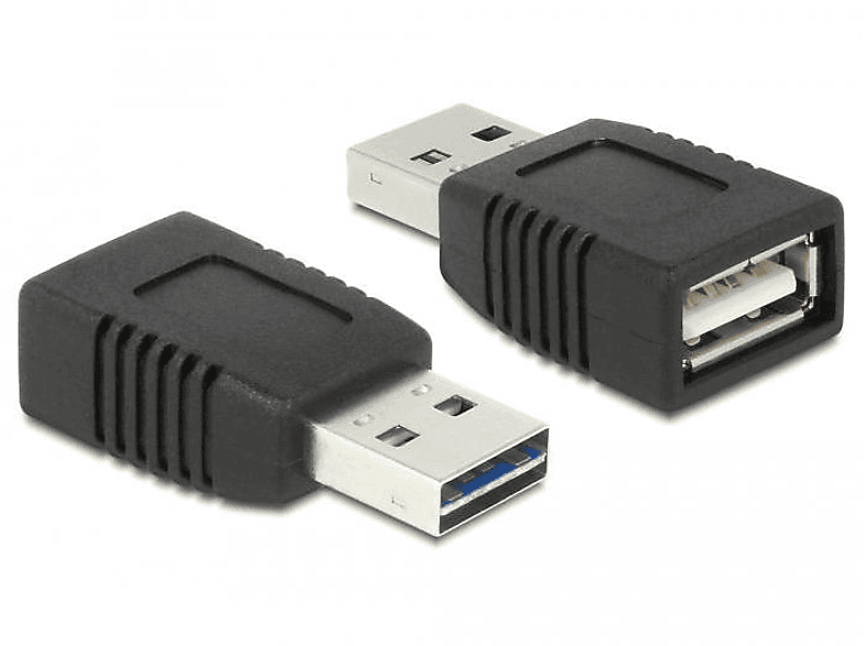 DELOCK DELOCK Adapter EASY-USB 2.0-A St zu Bu Peripheriegeräte & Zubehör & Kabel & Adapter, Schwarz