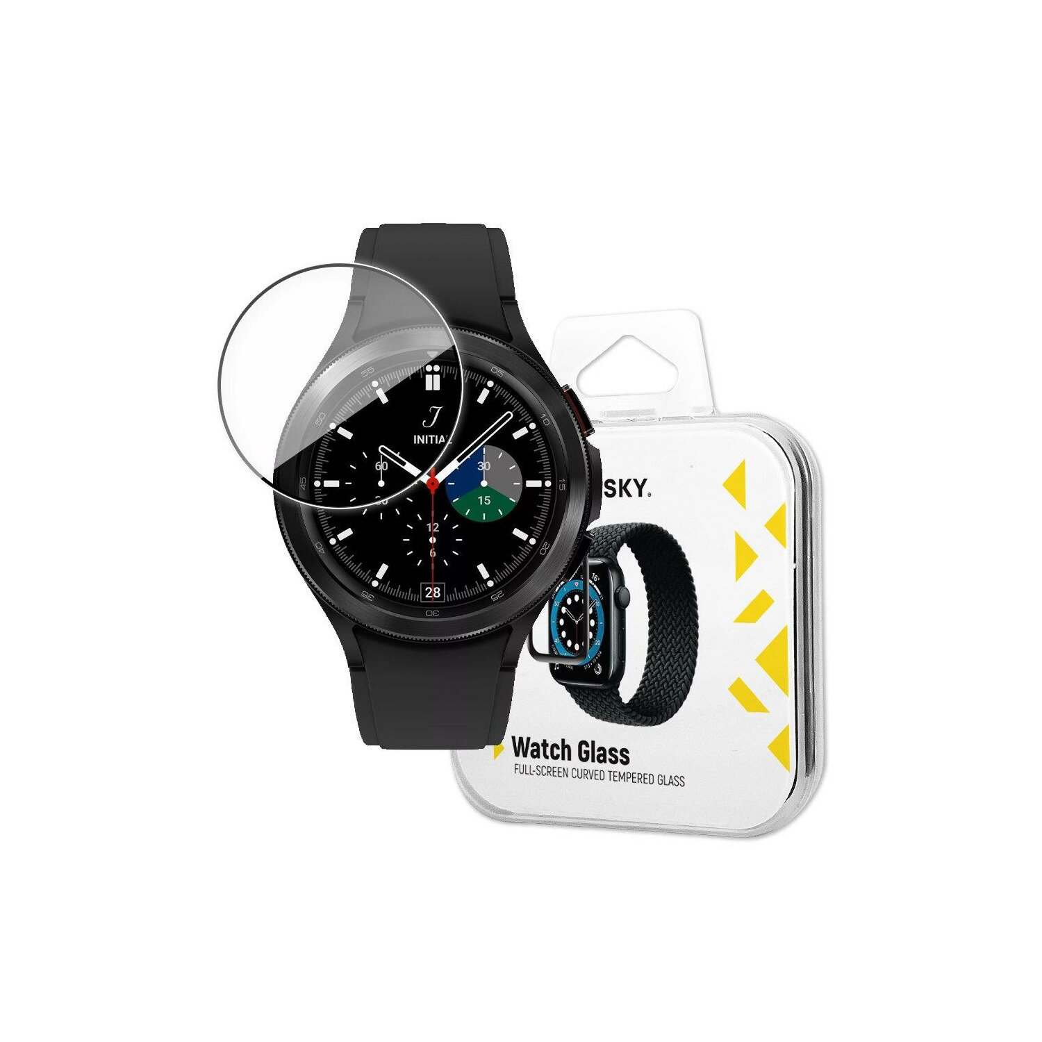 WOZINSKY Schutzglas Full Watch kompatibel (46mm)) mit 2 Oppo Oppo Watch Displayschutz(für 2 (46mm) Glue Schwarz