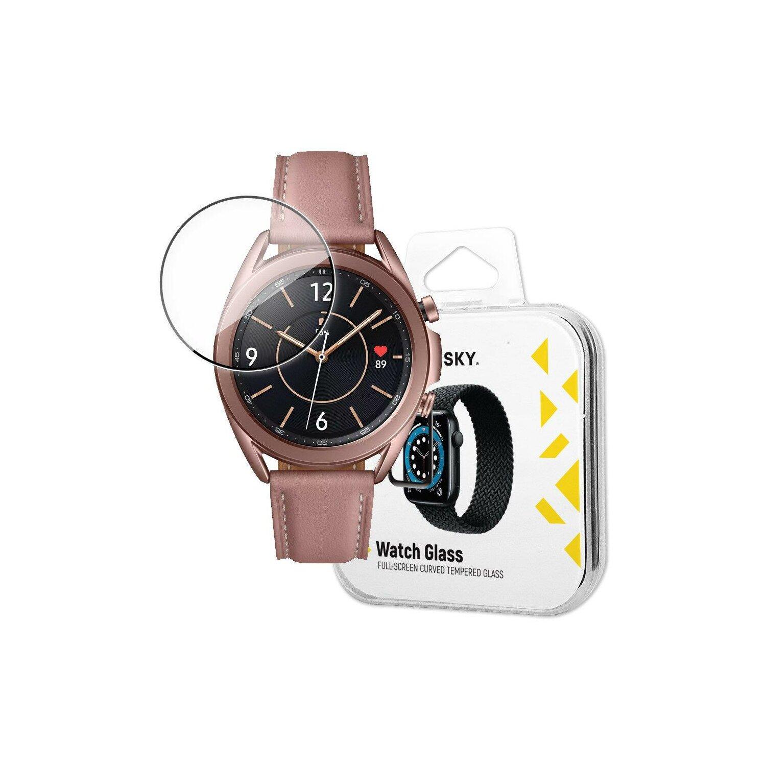 Schwarz mit WOZINSKY Full kompatibel Galaxy Galaxy Schutzglas Wozinsky Watch 41mm) Displayschutz(für 3 3 Samsung Glue 41mm Watch Samsung
