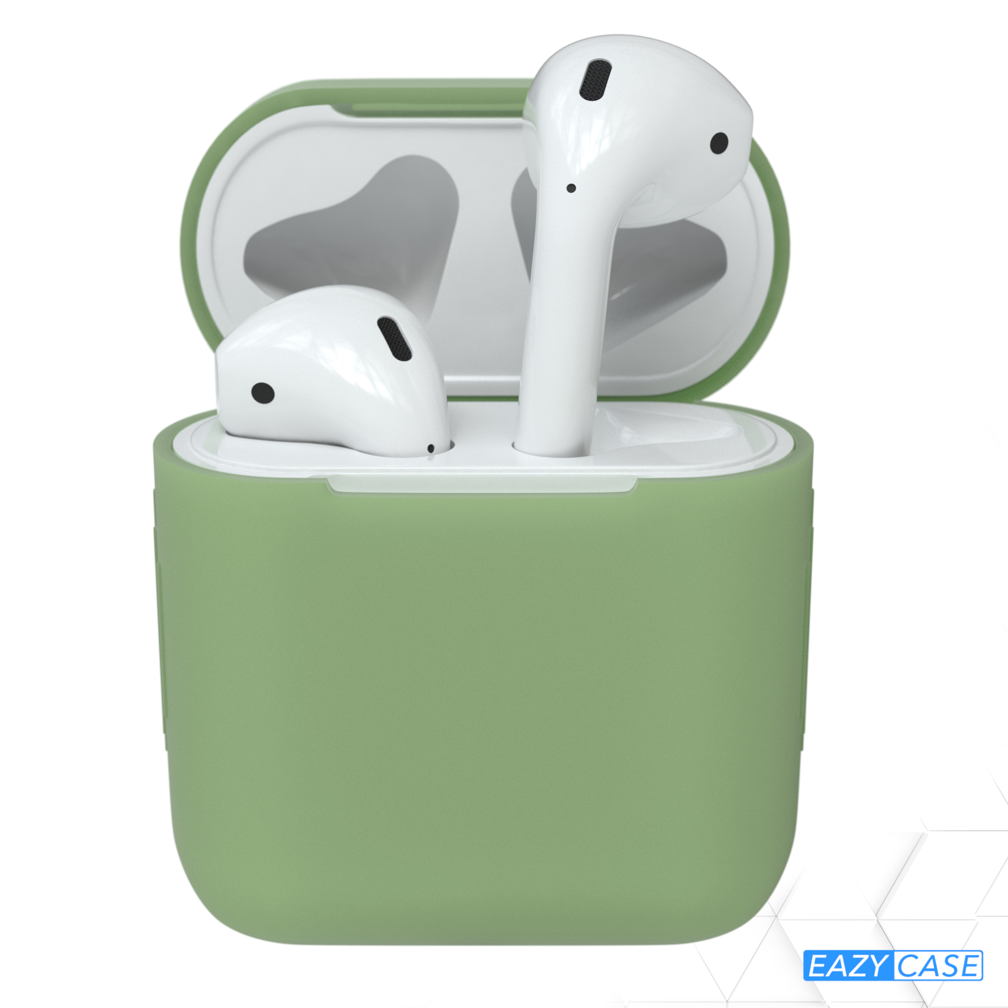 AirPods passend CASE Grün EAZY für: Silikon Olive Apple Schutzhülle Case Sleeve