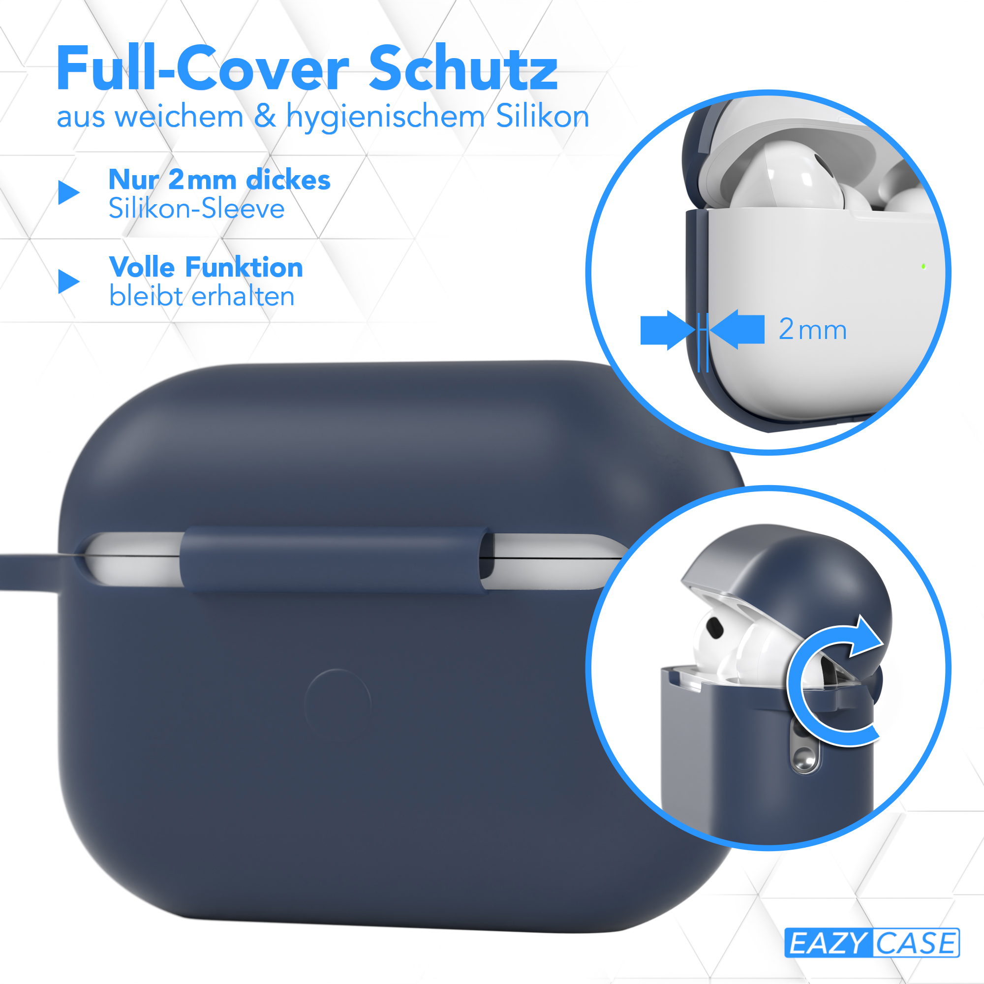 EAZY CASE AirPods Pro 2 Silikon Case Schutzhlle Sleeves passend fr: Apple  Dunkel Blau | SATURN