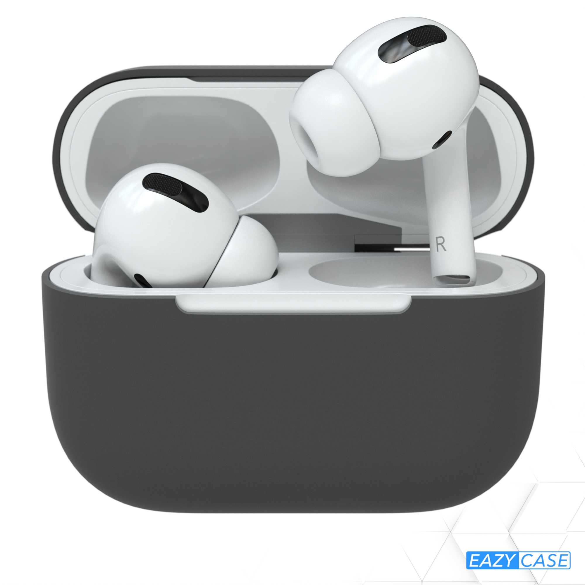 Sleeve Grau Apple Anthrazit Pro EAZY AirPods Schutzhülle Silikon CASE passend für: Case