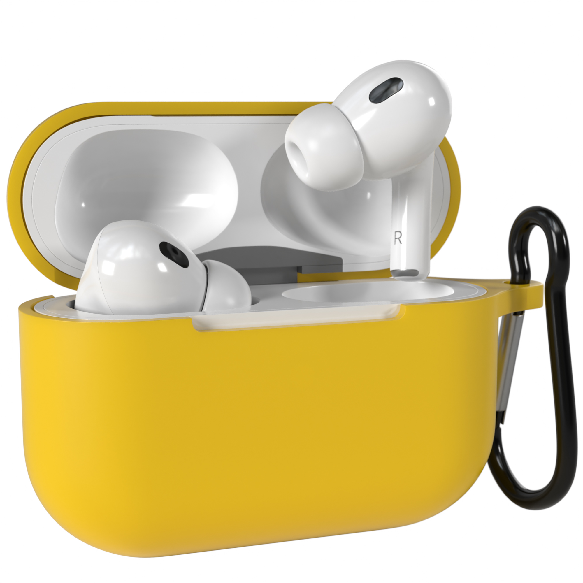 EAZY CASE AirPods Pro 2 Case Gelb für: passend Apple Silikon Schutzhülle Sleeve