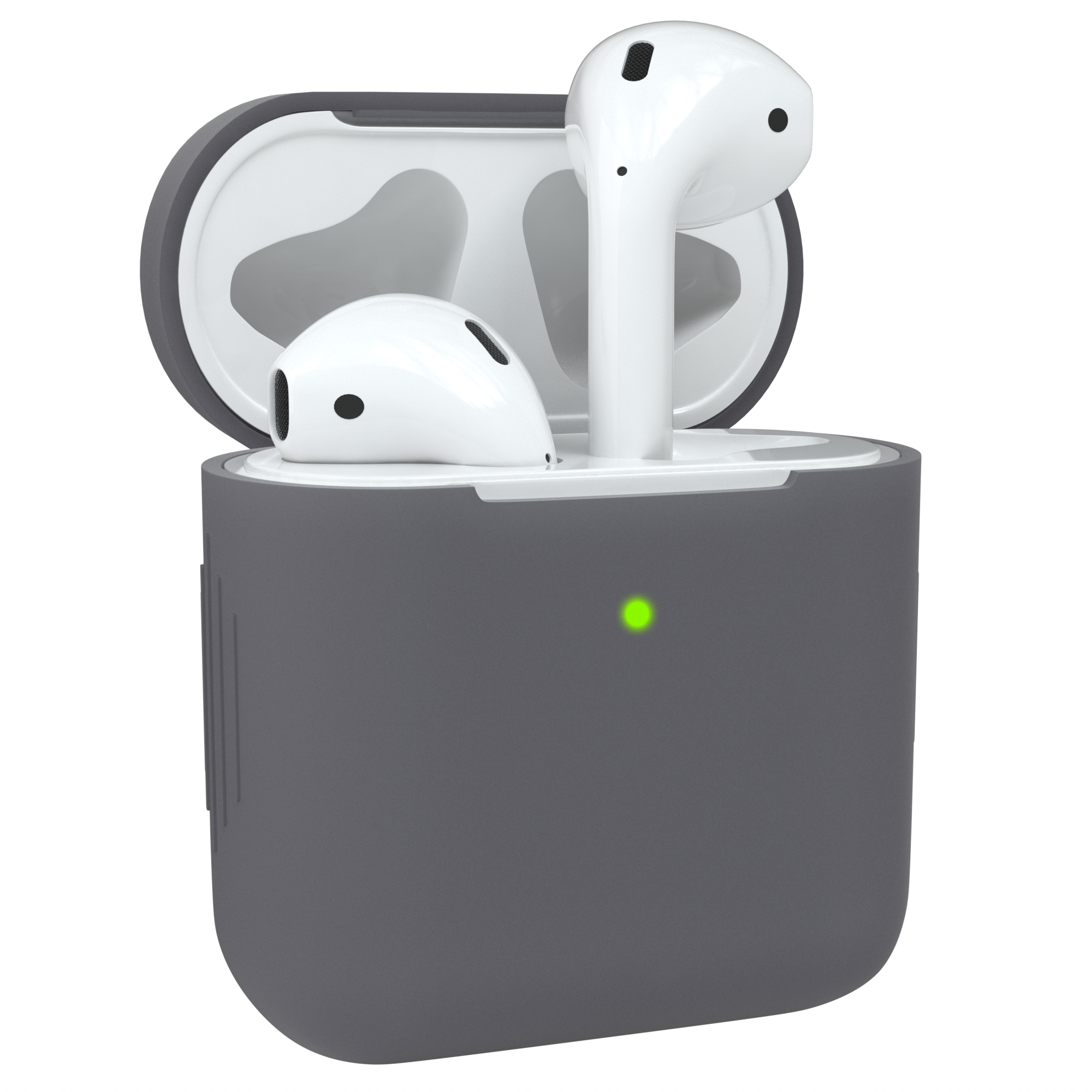 EAZY CASE AirPods Silikon Case Sleeve Anthrazit Grau passend für: Schutzhülle Apple