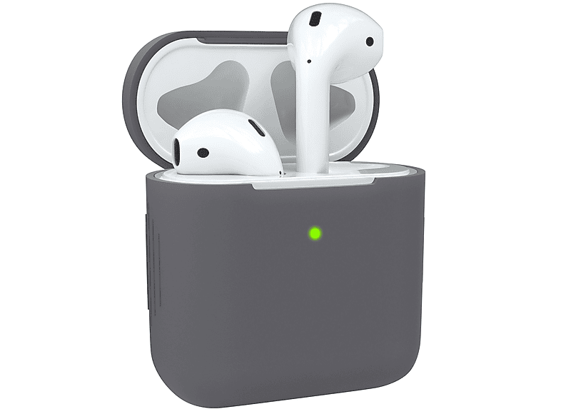 EAZY CASE AirPods Case Apple Silikon für: Anthrazit Schutzhülle Sleeve passend Grau