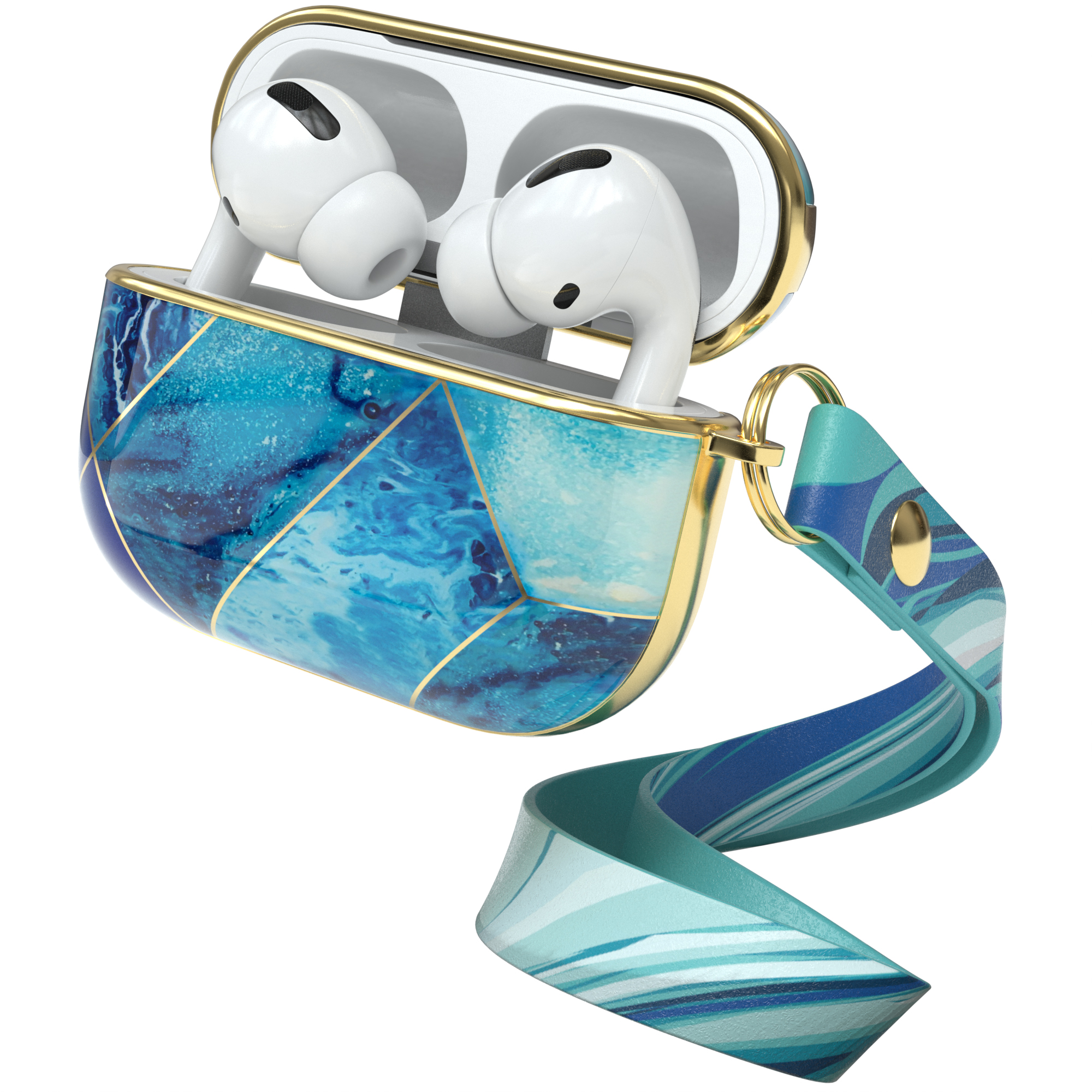 CASE Case Pro Sleeve Motiv für: Blau / Schutzhülle Apple EAZY IMD AirPods passend Gold