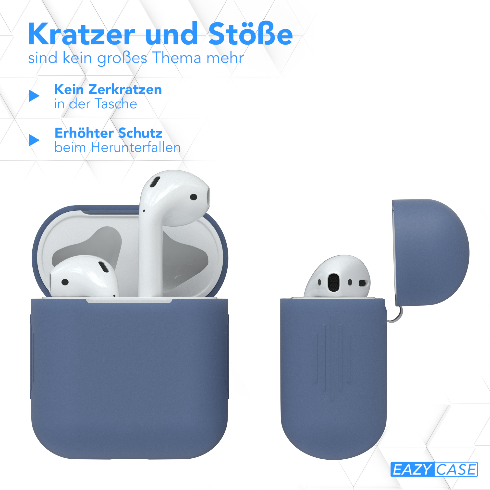 EAZY CASE AirPods Silikon passend Schutzhülle Blau Sleeve Case Apple für: / Dunkelblau