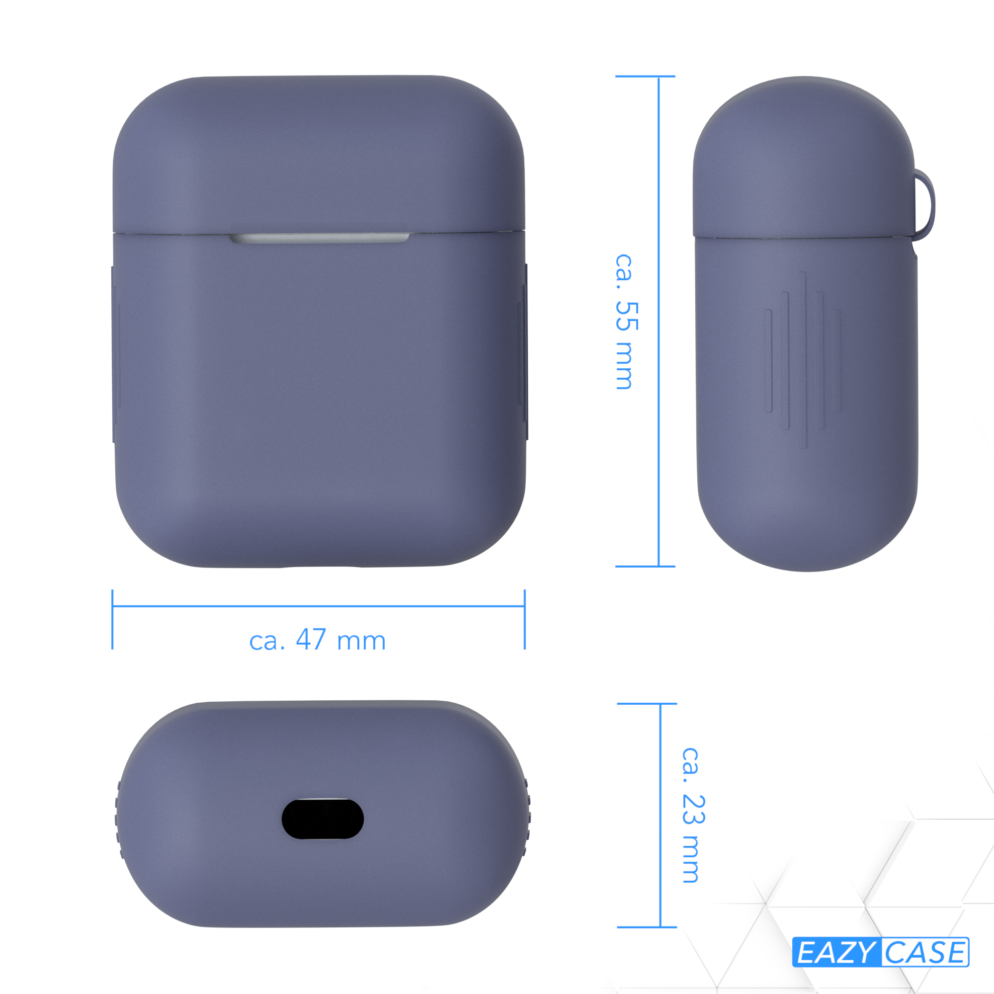 EAZY CASE AirPods passend Silikon Sleeve Case für: Blau Stahlblau Schutzhülle Apple 