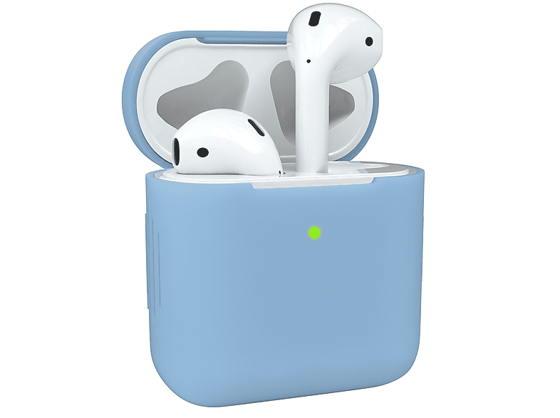 EAZY CASE AirPods Silikon Blau Helllblau Sleeve Apple Case für: passend / Schutzhülle