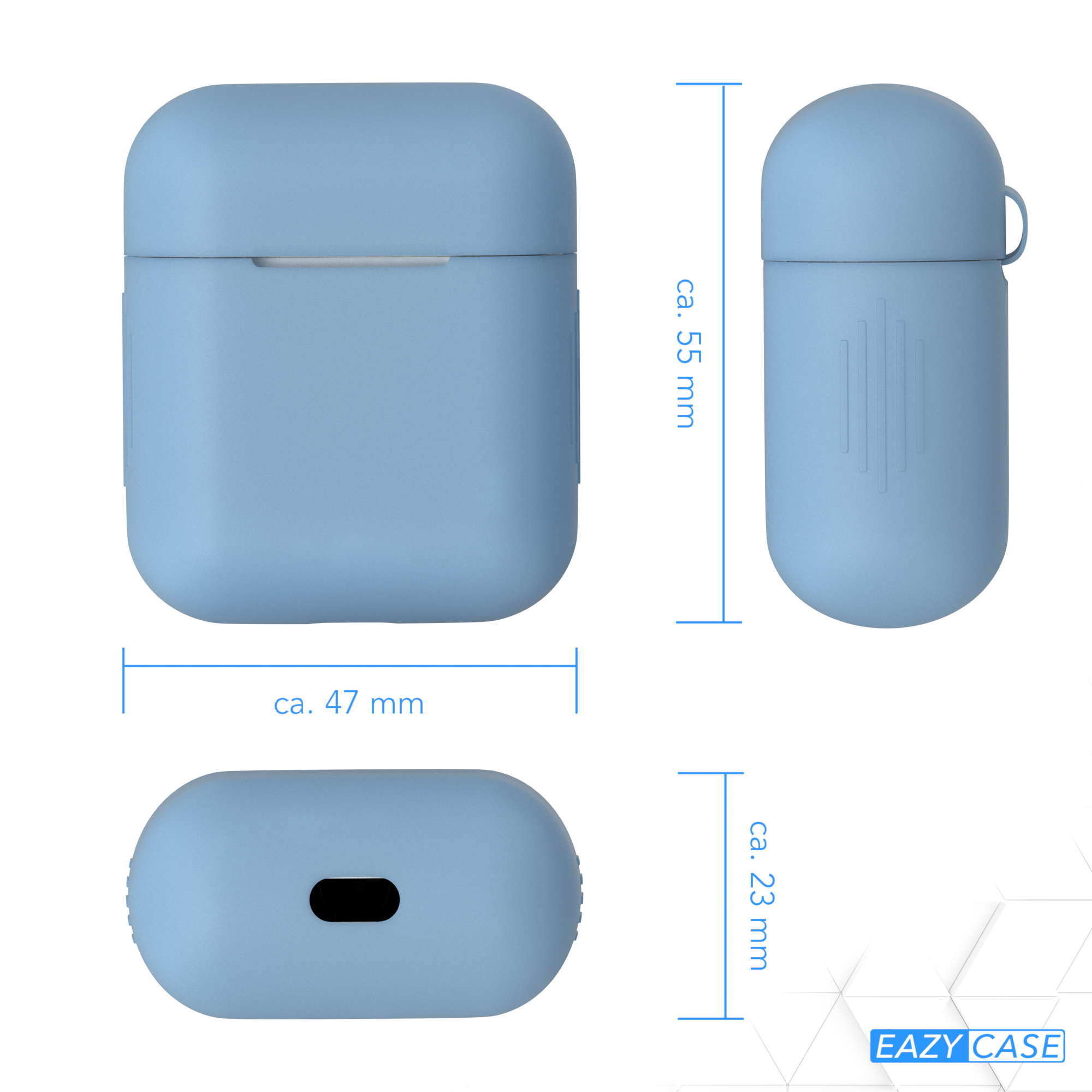 EAZY CASE AirPods Silikon Case Apple Sleeve Helllblau passend Schutzhülle für: / Blau