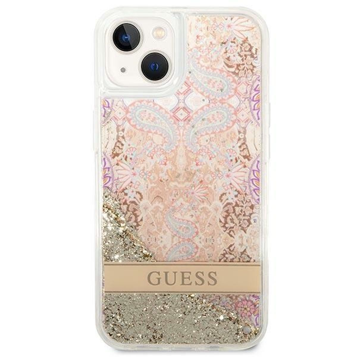 Design Liquid iPhone Gold Paisley Cover, Plus, 14 GUESS Apple, Backcover, Glitter