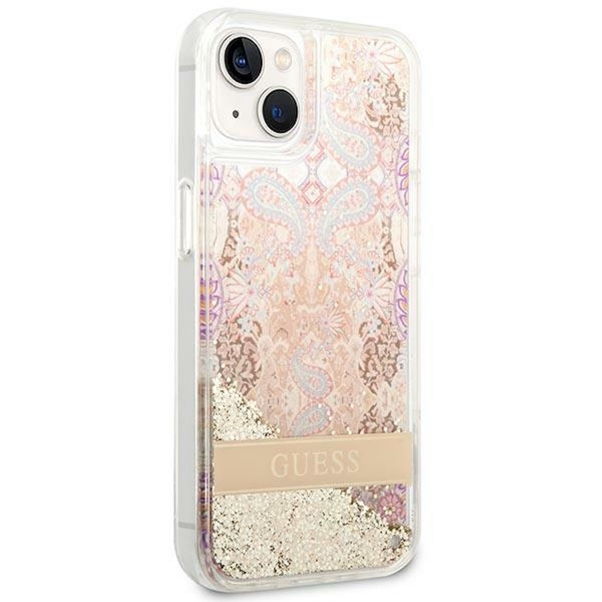 Design Liquid iPhone Gold Paisley Cover, Plus, 14 GUESS Apple, Backcover, Glitter